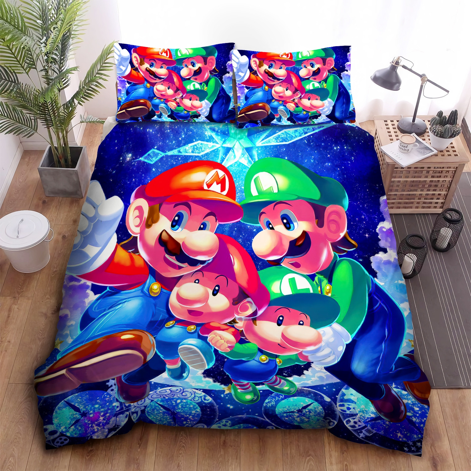 super mario luigi their baby version duvet cover bedroom sets comfortable bedding sets cgjbj