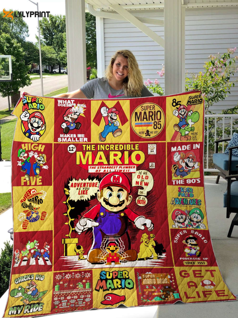 super mario quilt blanket for fans home decor gift 1 3