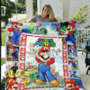 super mario quilt blanket for fans home decor gift 1v