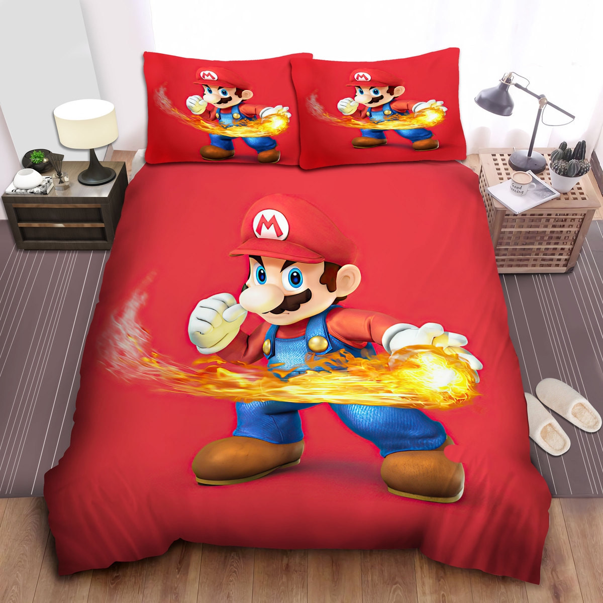 super mario with fireball duvet cover bedroom sets comfortable bedding sets jtbaa