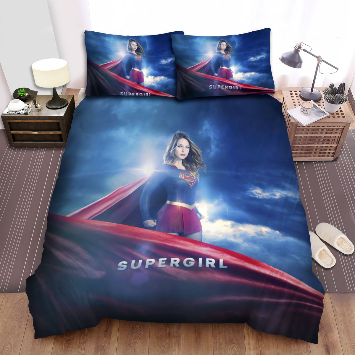 supergirl sky background bed sheets spread comforter duvet cover bedding sets zy8ot