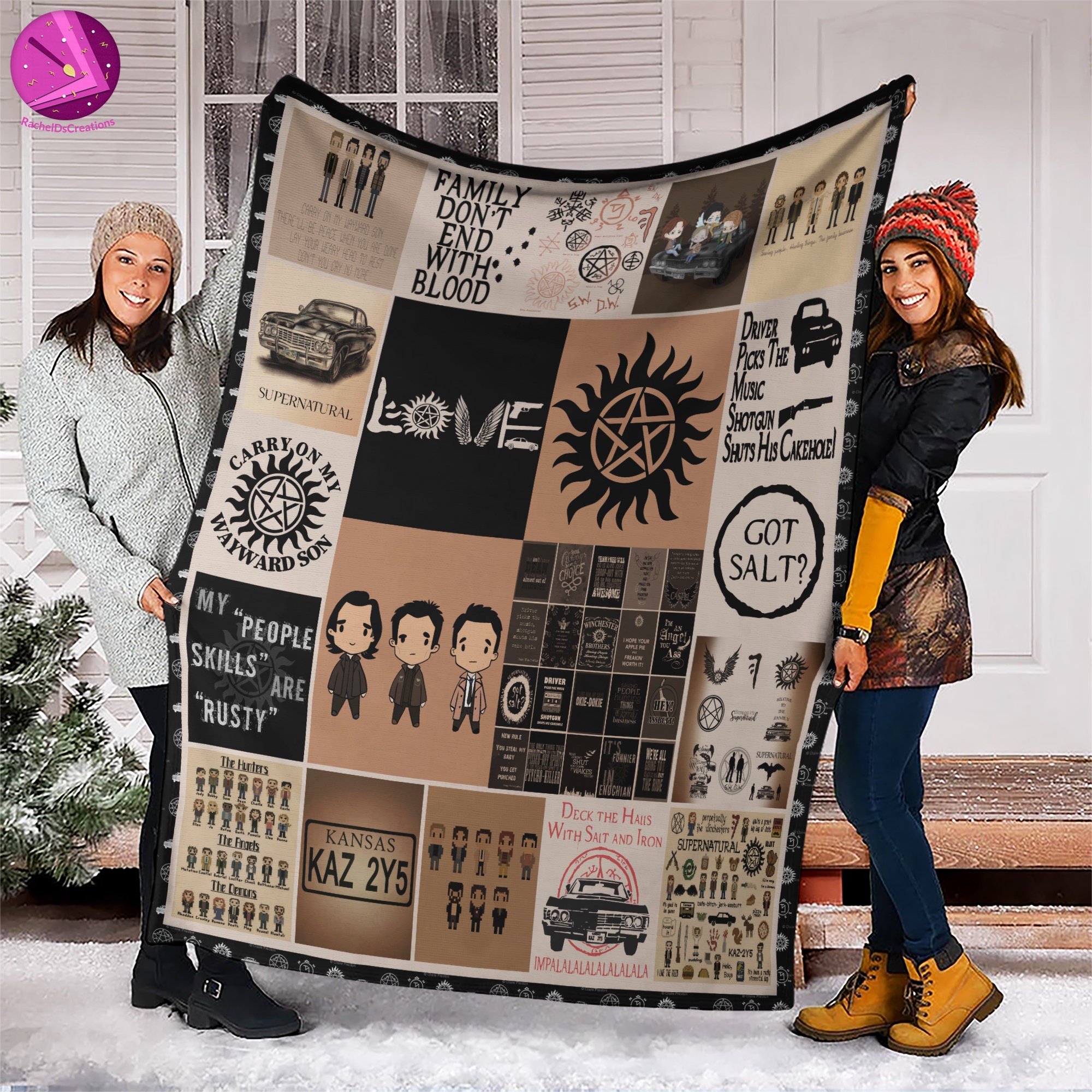 supernatural dean winchester christmas blanket urbtj