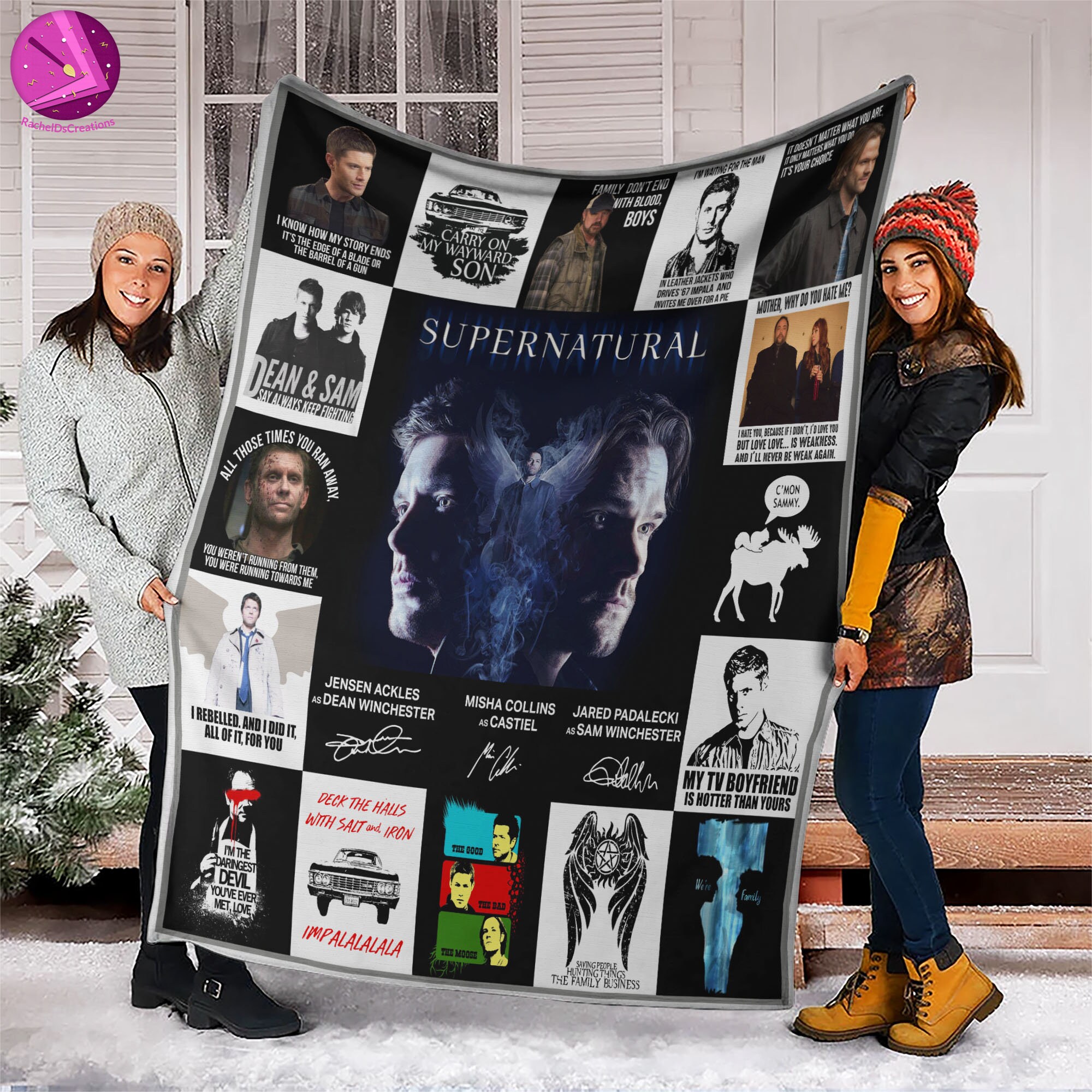 supernatural dean winchester dean sam blanket quilt 8lvk8