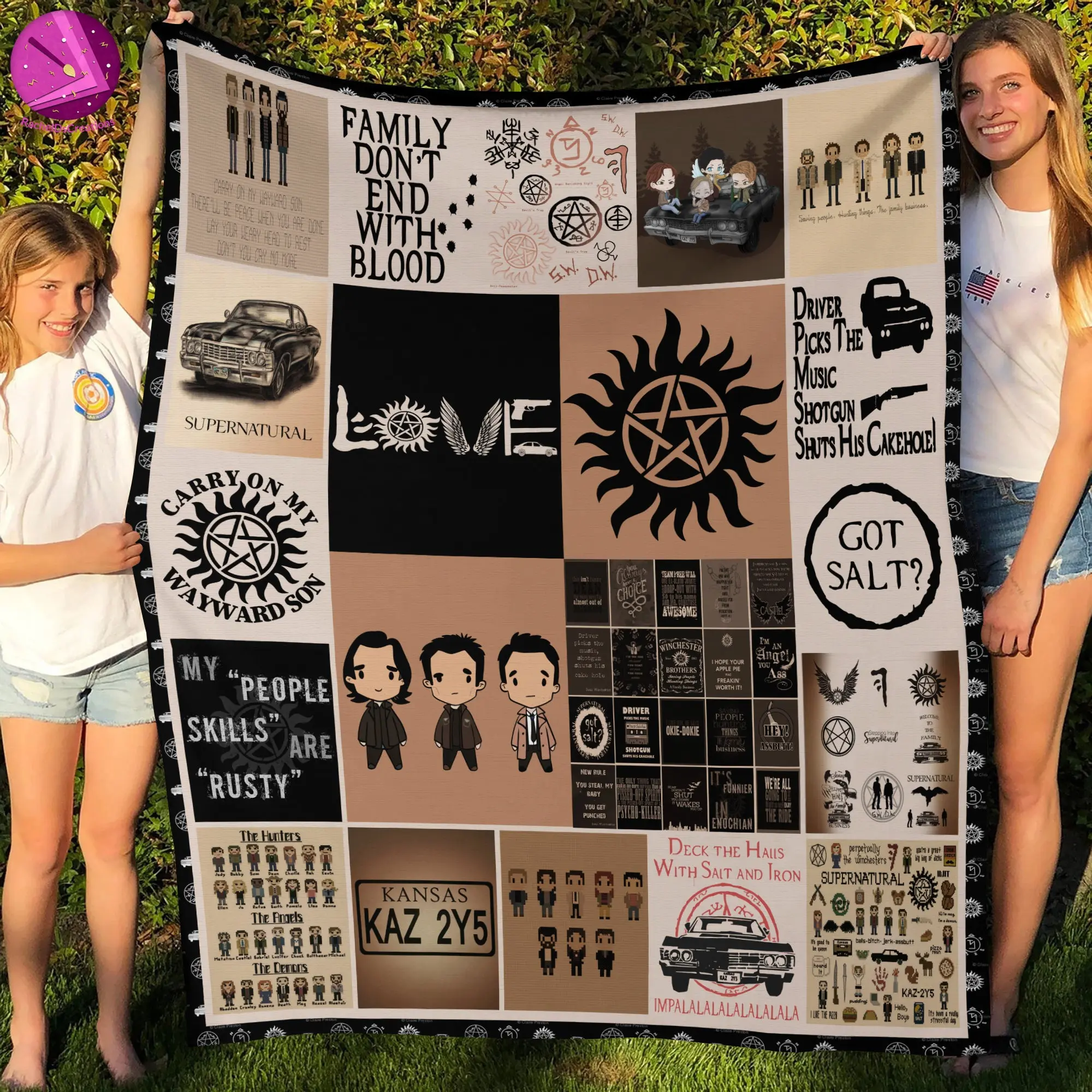 supernatural dean winchester fleece blanket fo6nz