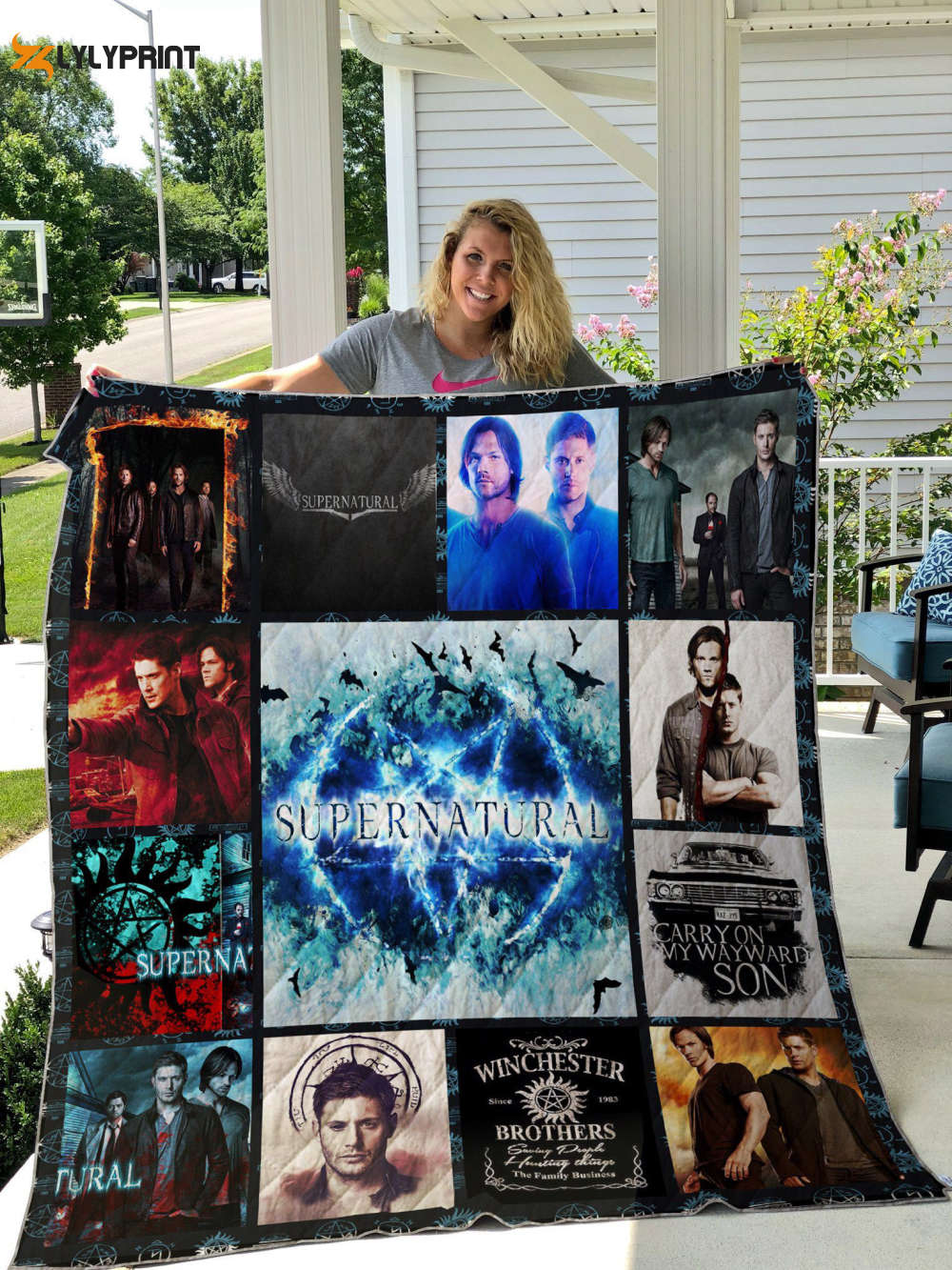 supernatural quilt blanket for fans home decor gift 2