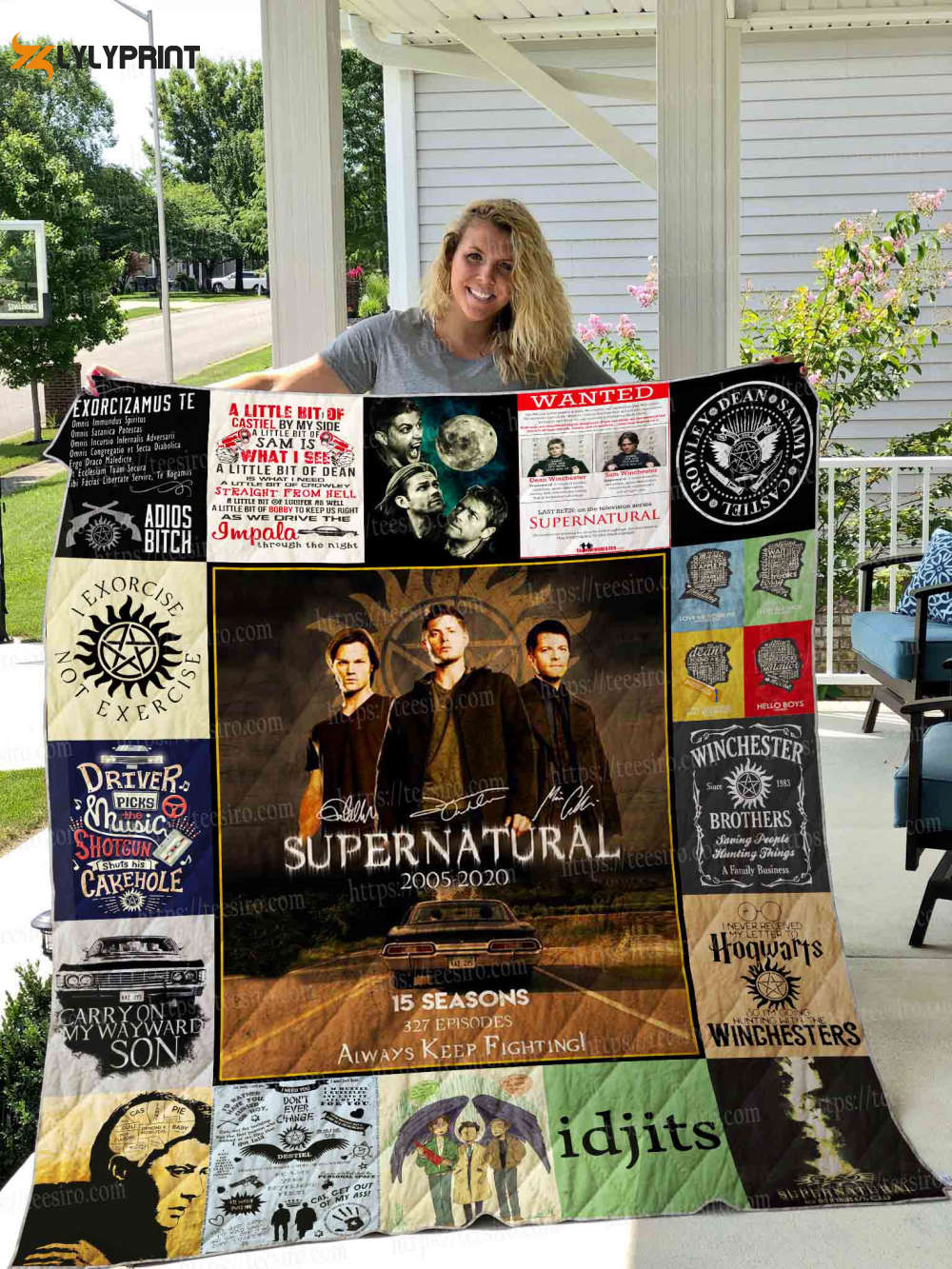 supernatural quilt blanket for fans home decor gift b