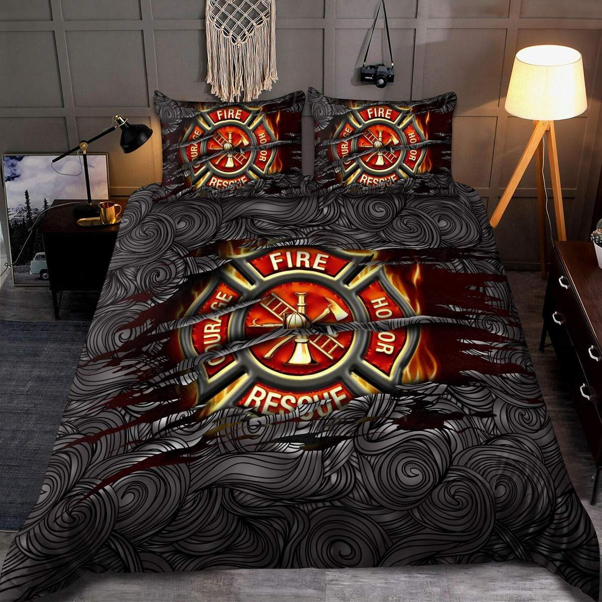 symbol firefighter lover duvet cover bedroom sets comfortable bedding sets pb62z