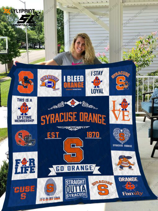 syracuse orange 4 quilt blanket for fans home decor gift