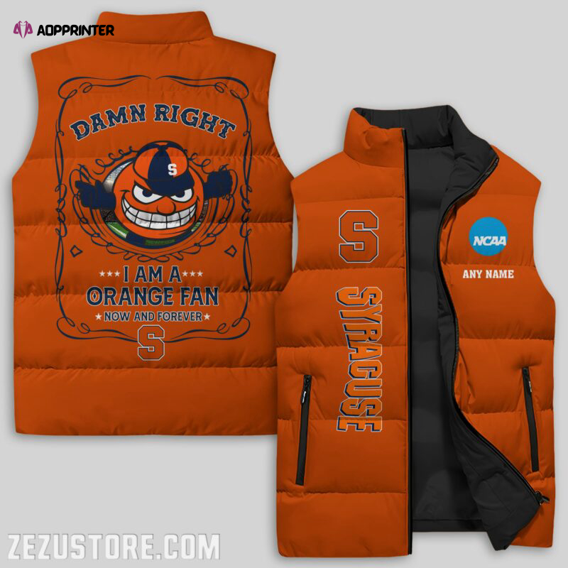 syracuse orange ncaa sleeveless puffer jacket custom for fans gifts 6