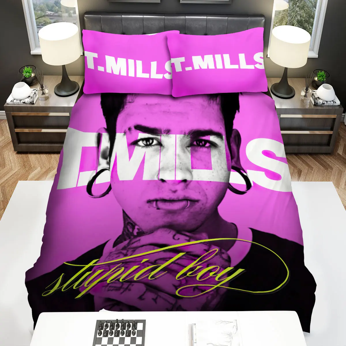 t mills stupid boy bed sheets spread comforter duvet cover bedding sets 4drmc