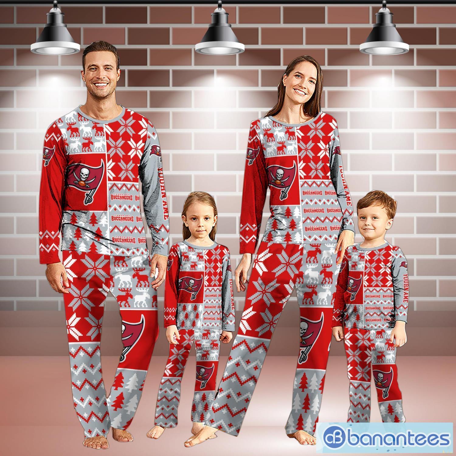 tampa bay buccaneers pajamas set christmas snowflake pattern pajamas christmas gift for family