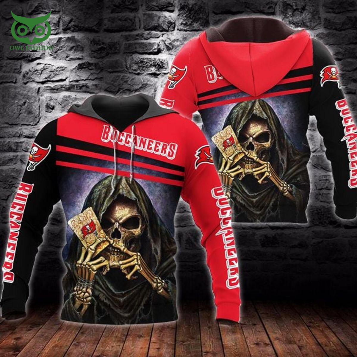 tampa bay bunccaneers death skull nfl championship 3d hoodie 1 HQzOC