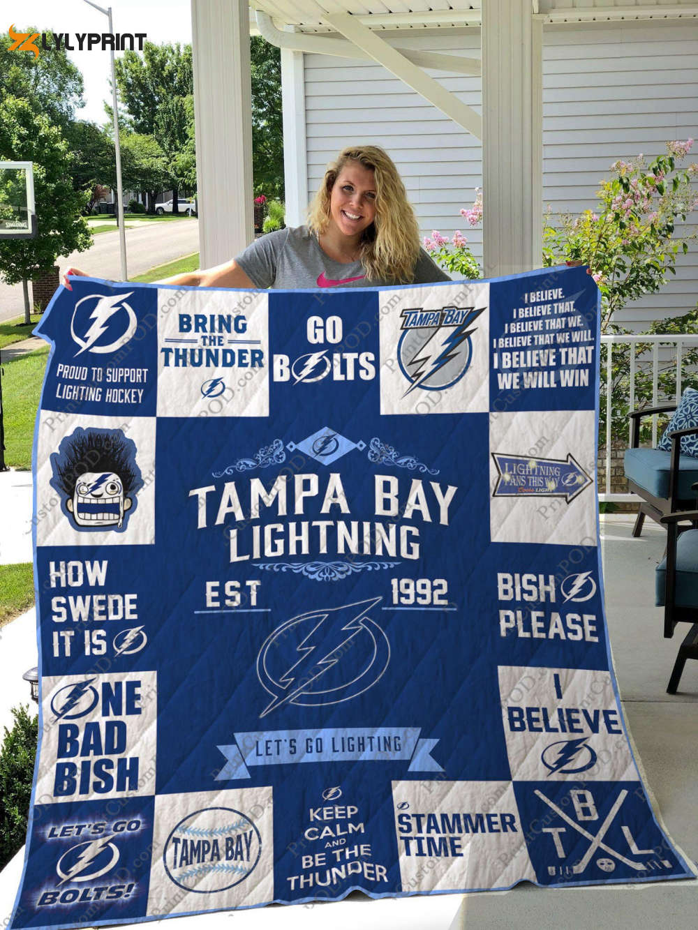 tampa bay lightning 2 quilt blanket for fans home decor gift 1