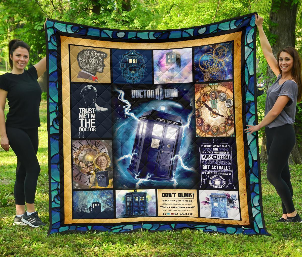 tardis doctor who quilt blanket funny gift idea for fan eys9q