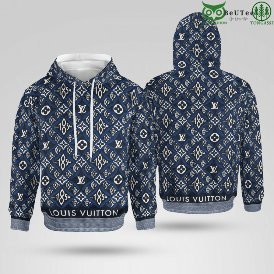 tcDkz2jB 50 LV Louis Vuitton Big Monogram Blue Premium 3D Hoodie