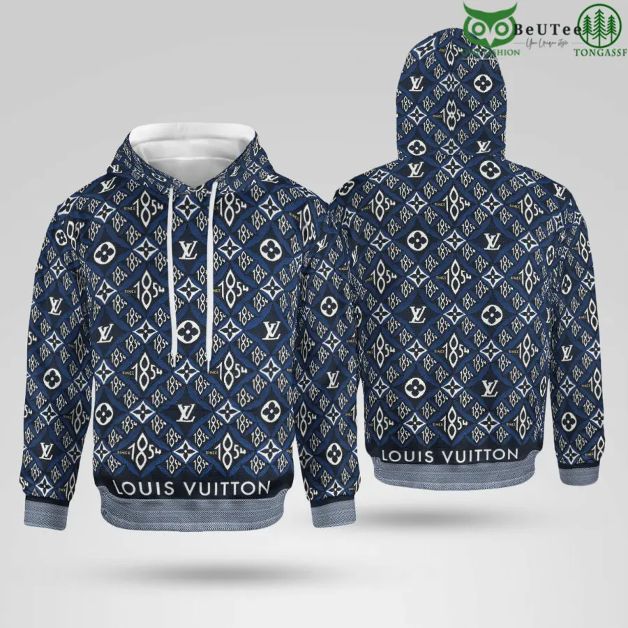 tcDkz2jB 50 LV Louis Vuitton Big Monogram Blue Premium 3D Hoodie