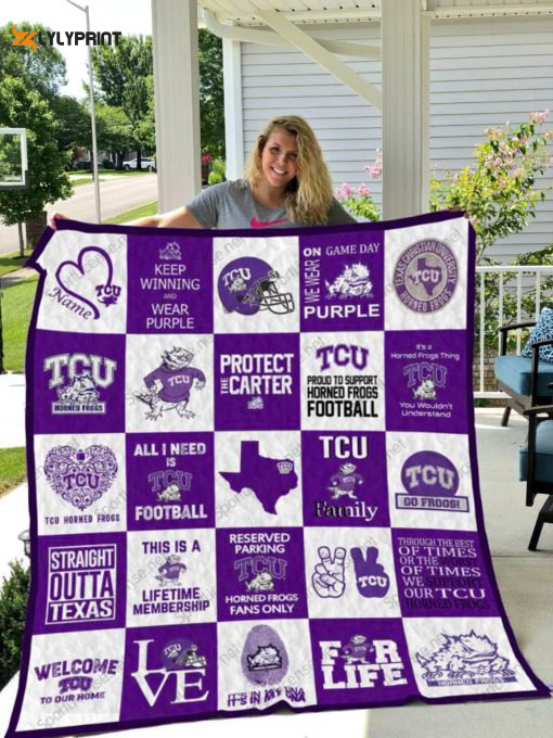 tcu horned frogs 1 quilt blanket for fans home decor gift