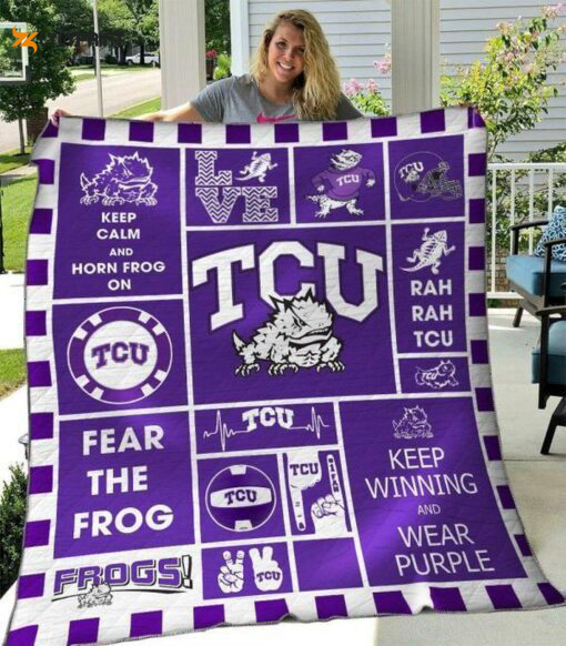 tcu horned frogs 4 quilt blanket for fans home decor gift