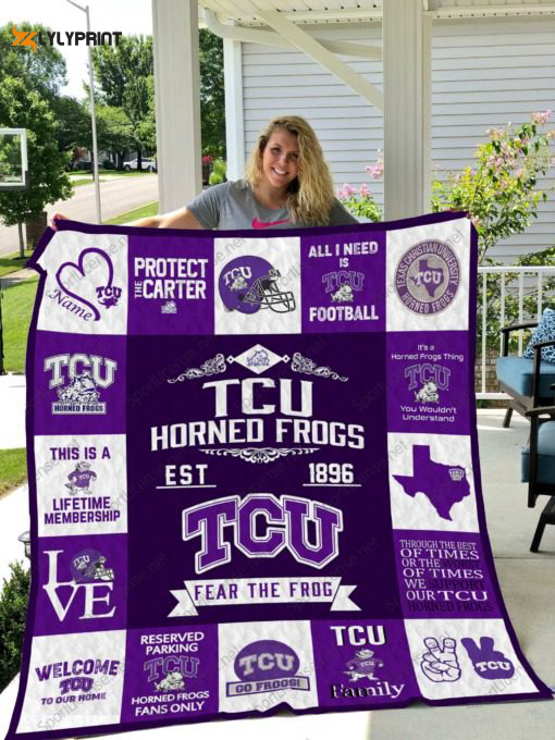 tcu horned frogs quilt blanket