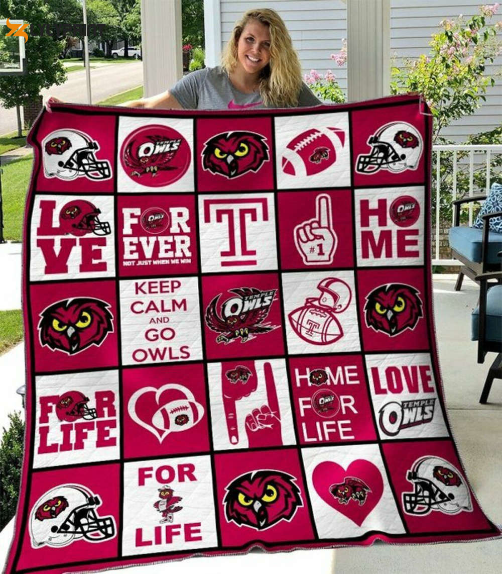 temple owls quilt blanket for fans home decor gift