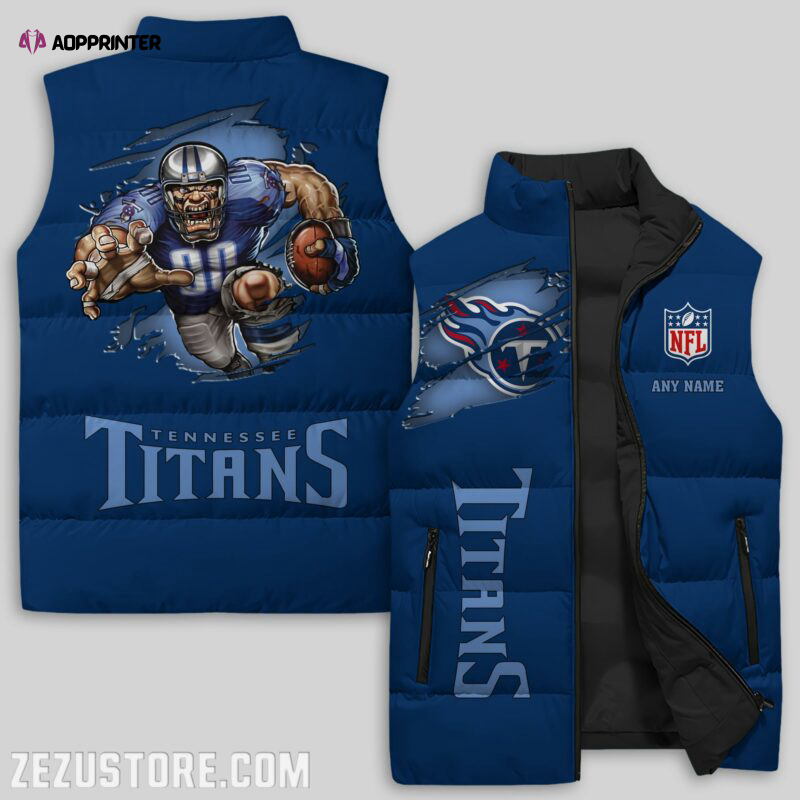 tennessee titans nfl sleeveless puffer jacket custom for fans gifts