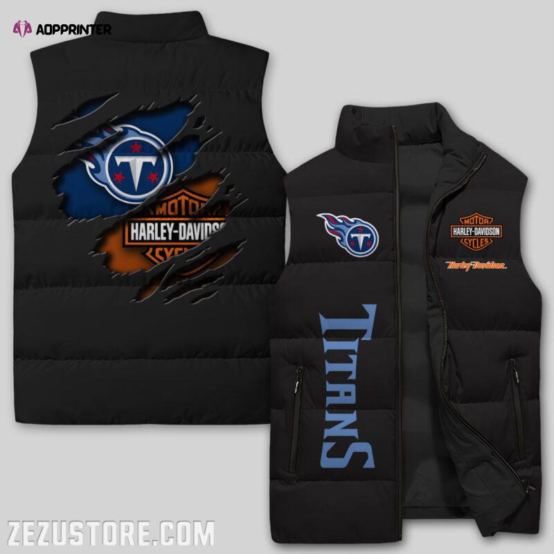 tennessee titans nfl sleeveless puffer jacket custom for fans spj1053