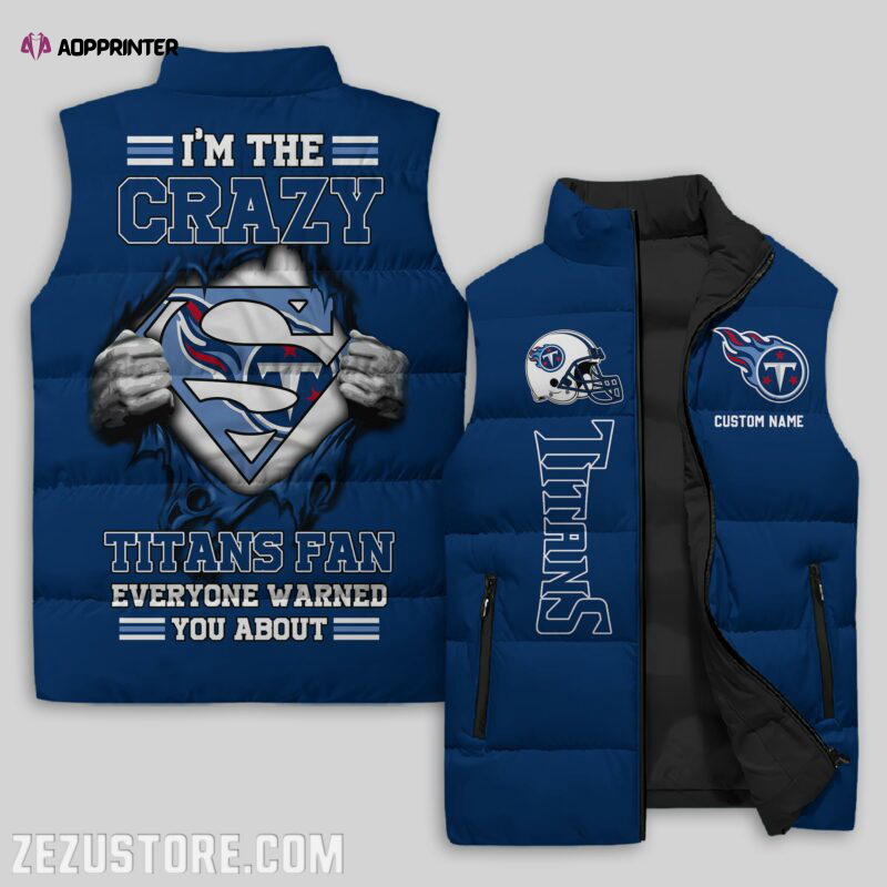 tennessee titans nfl sleeveless puffer jacket custom for fans spj2247