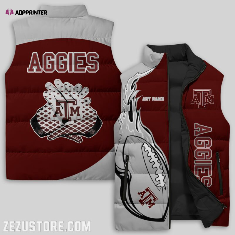 texas a m aggies ncaa sleeveless puffer jacket custom for fans gifts