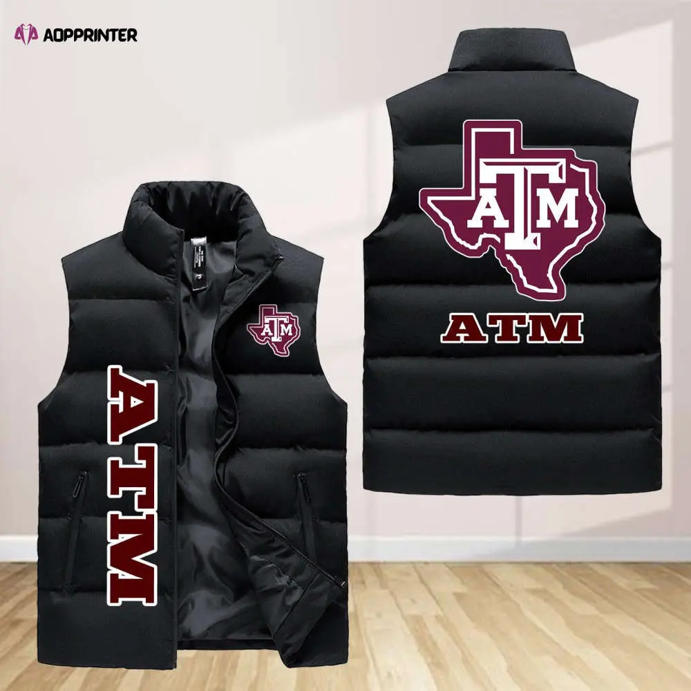 texas a m aggies sleeveless puffer jacket custom for fans gifts