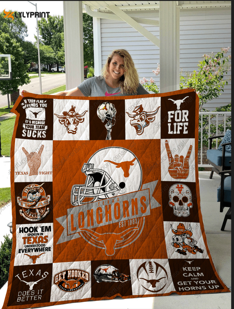 texas longhorns 1 quilt blanket for fans home decor gift