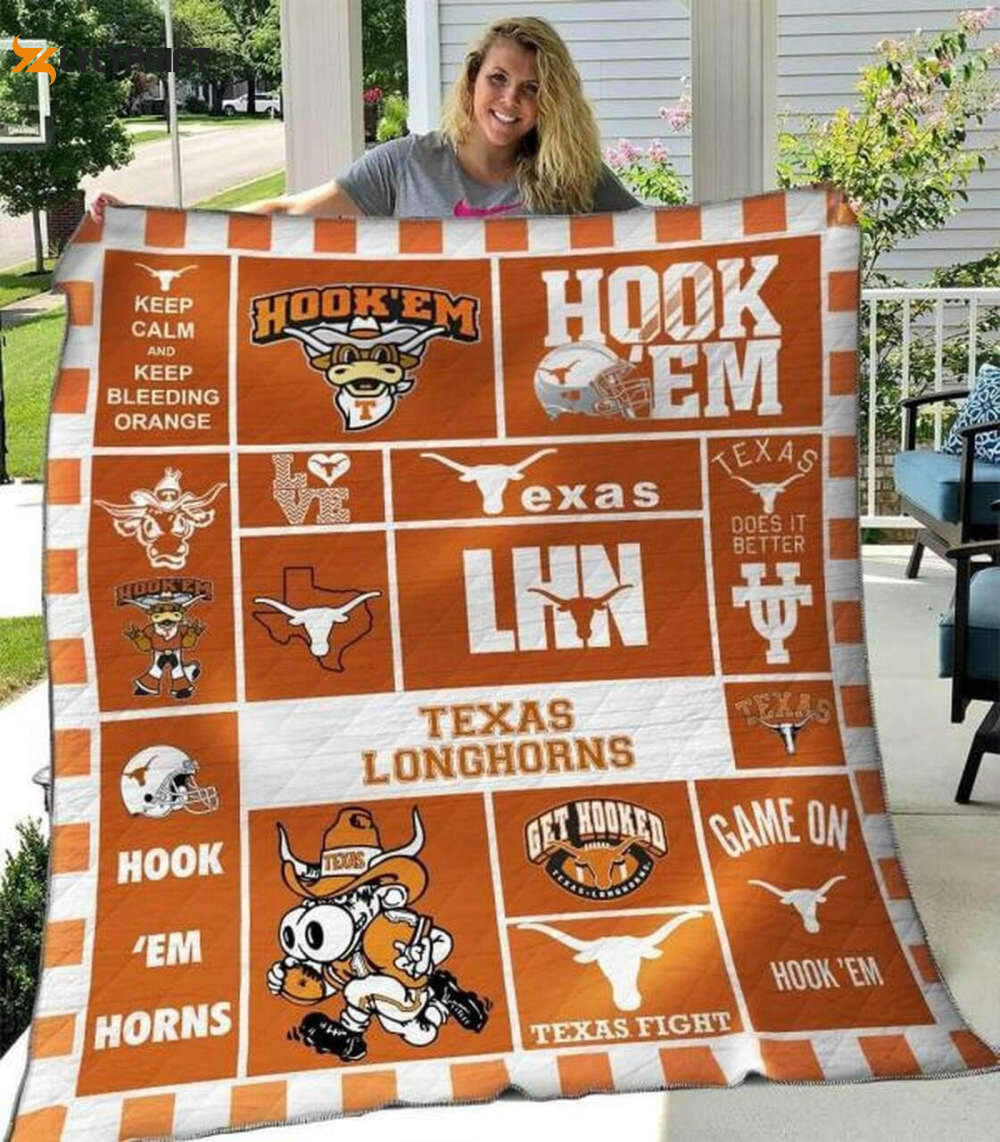 texas longhorns 2 quilt blanket for fans home decor gift 1