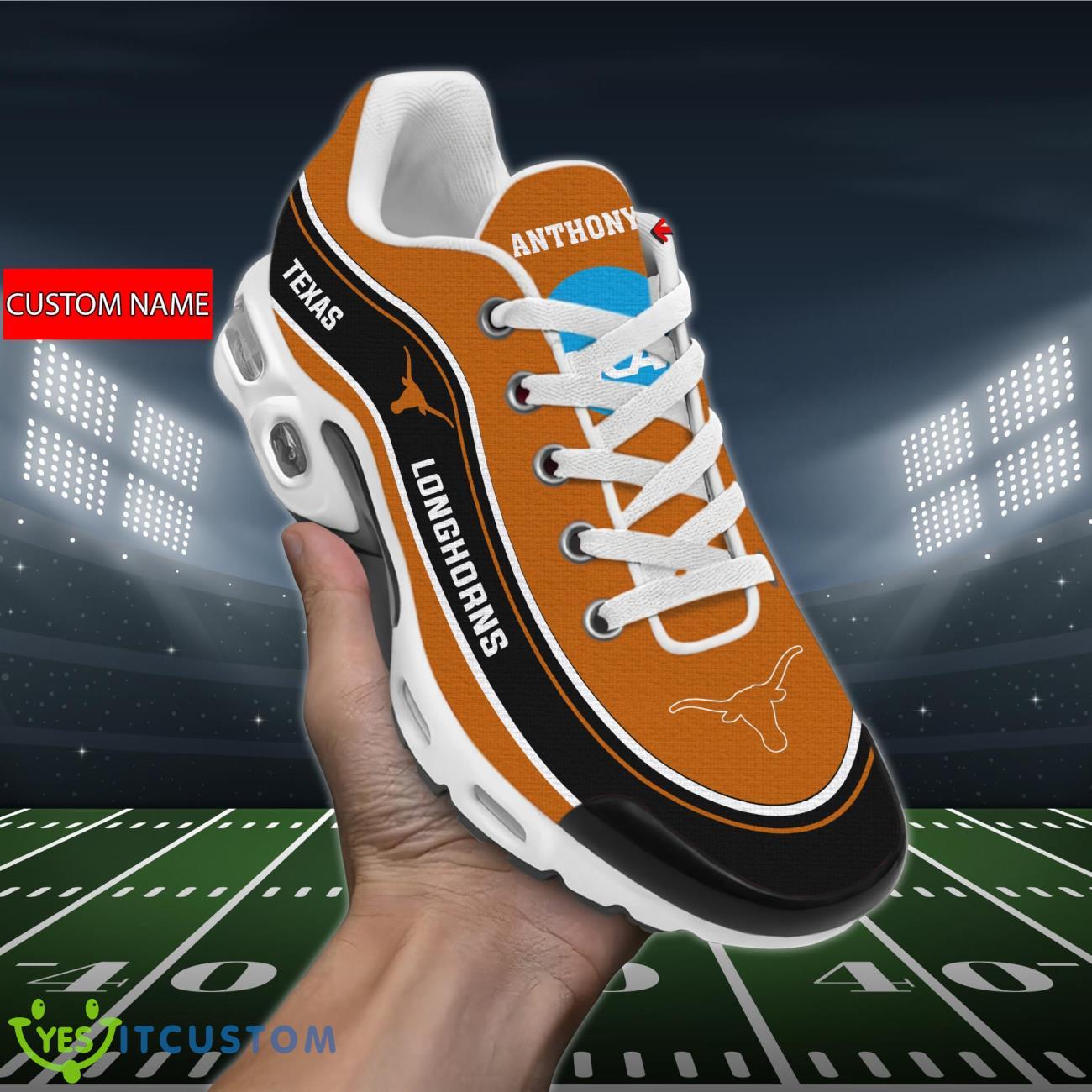 texas longhorns ncaa air cushion sports shoes custom name for fans