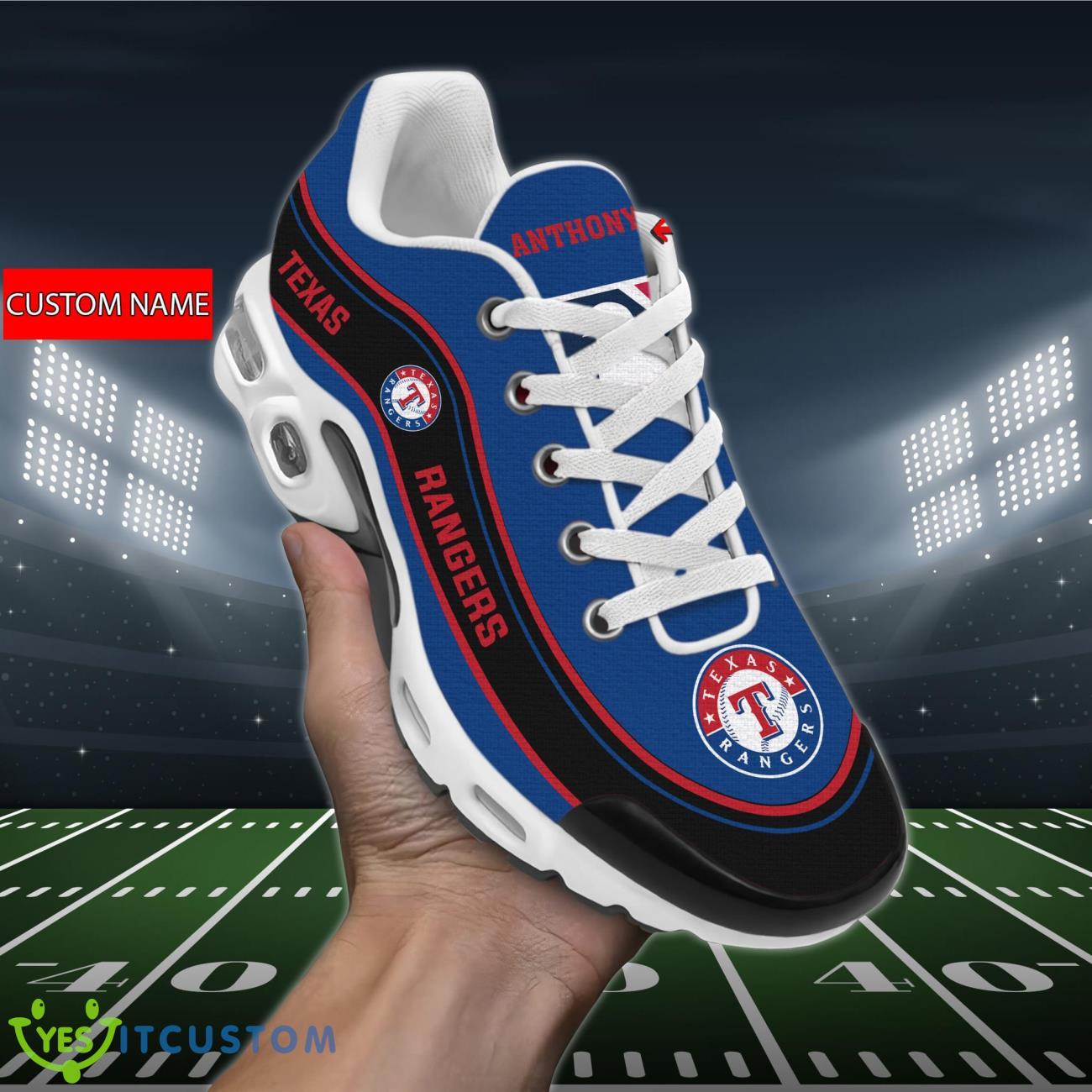 texas rangers mlb air cushion sports shoes custom name for fans