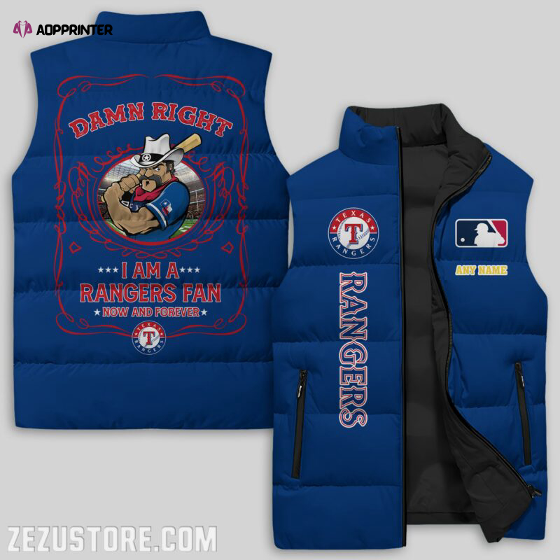 texas rangers mlb sleeveless puffer jacket custom for fans spj1801