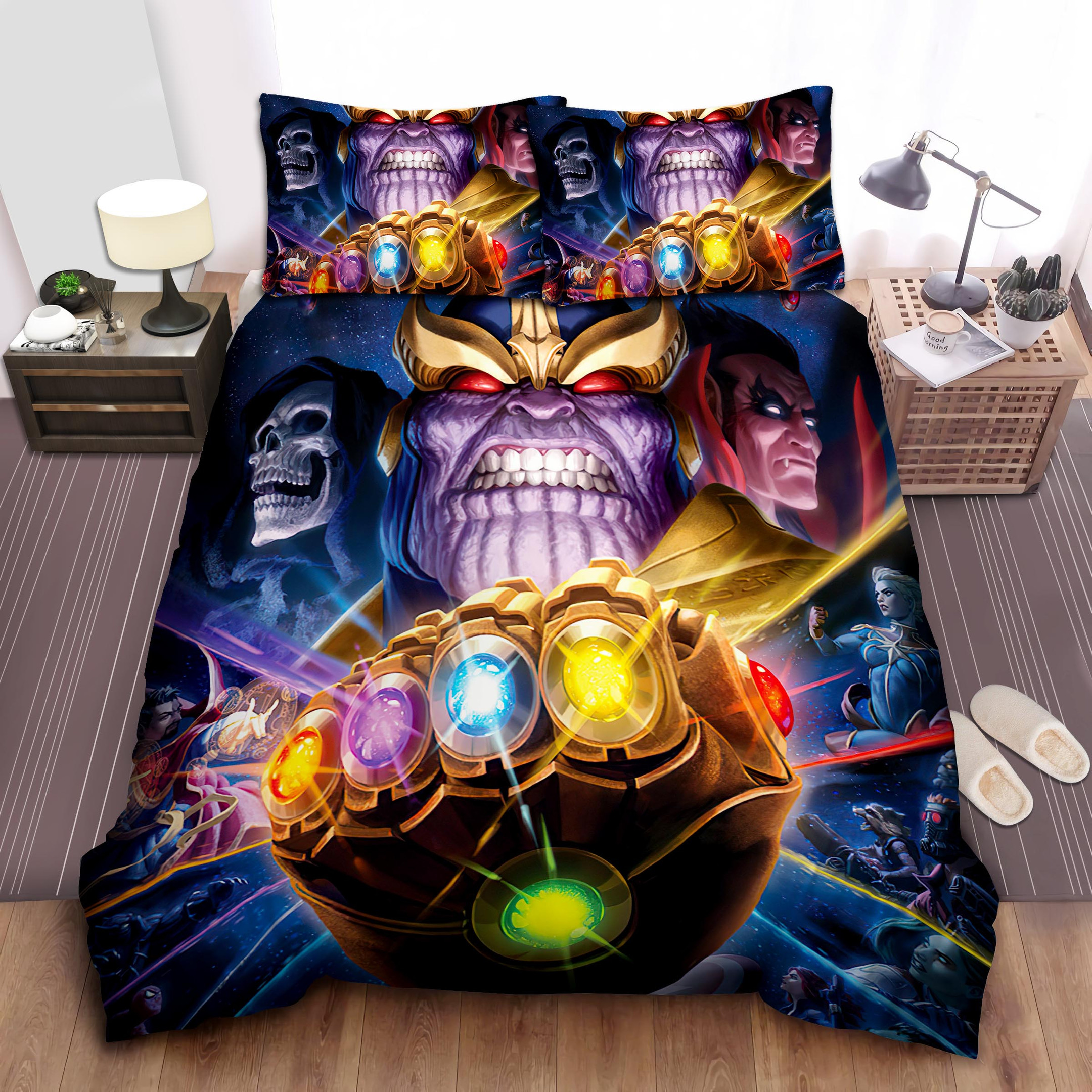 thanos the infinity gauntlet comforter duvet cover bed sheets bedding set i9l4k