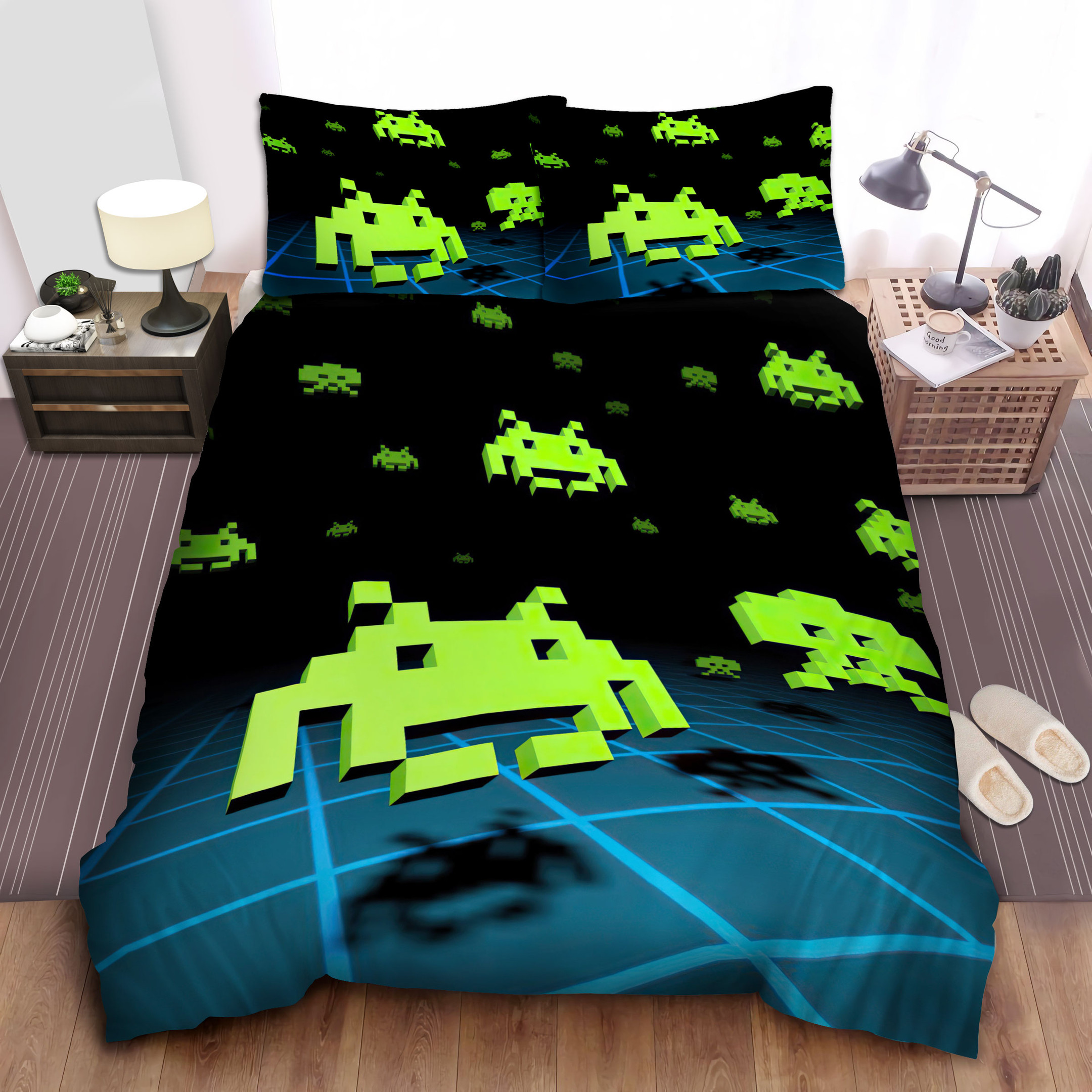 the army of space invaders in 3d artwork bed sheets spread comforter duvet cover bedding sets miumy