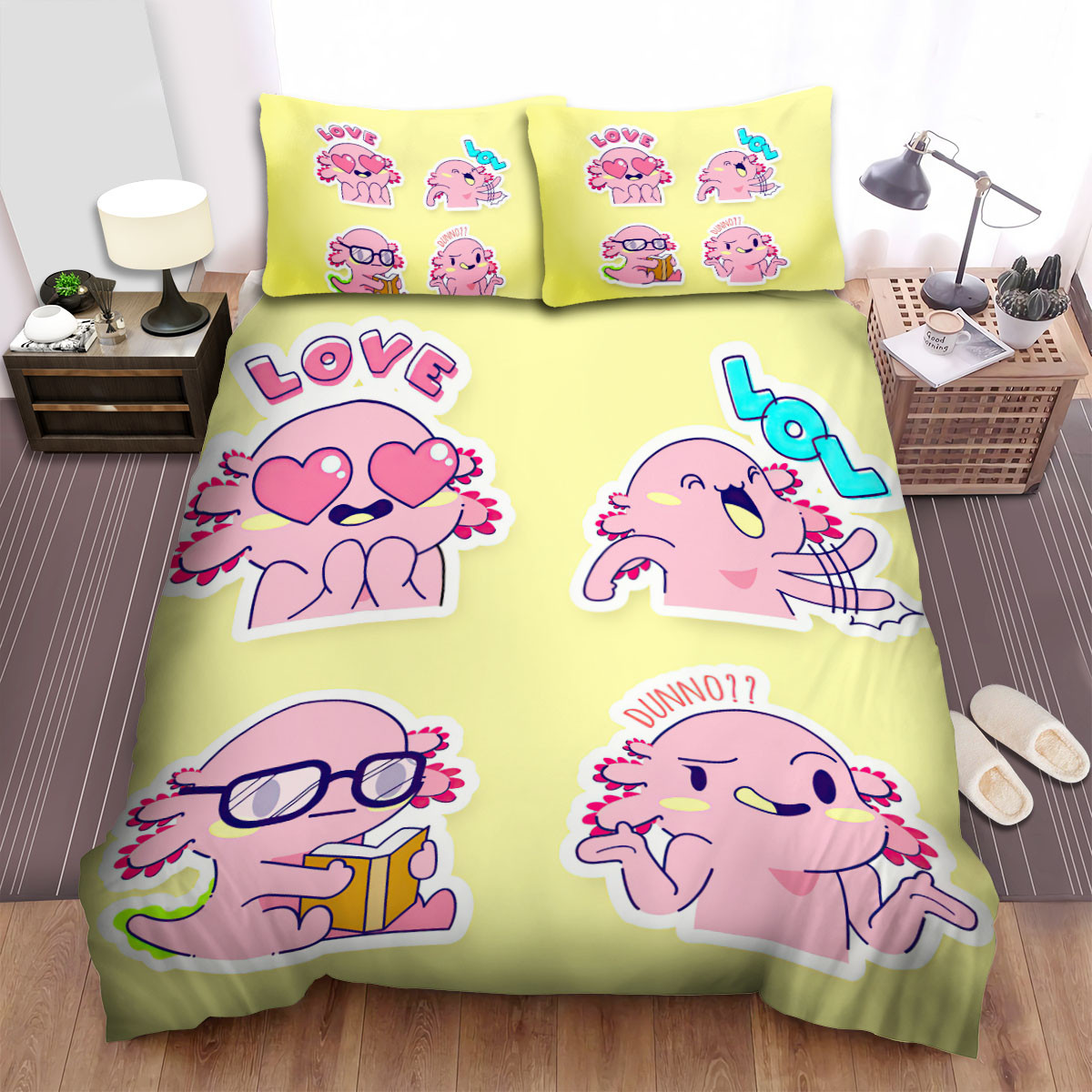 the axolotl laughing art duvet cover bedroom sets comfortable bedding sets g09ot