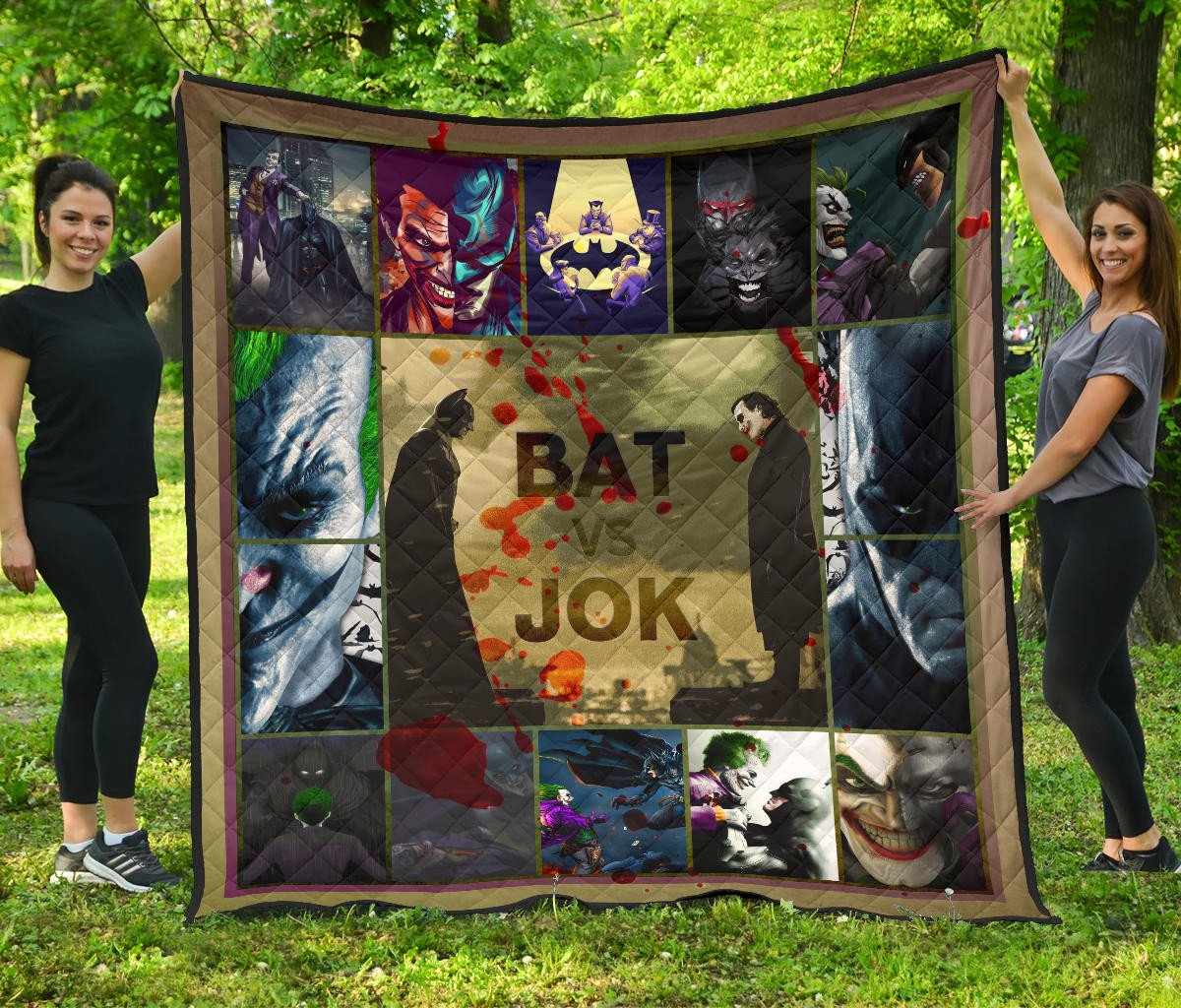 the bat man vs joker the clown premium quilt blanket movie home decor custom for fans ozcli