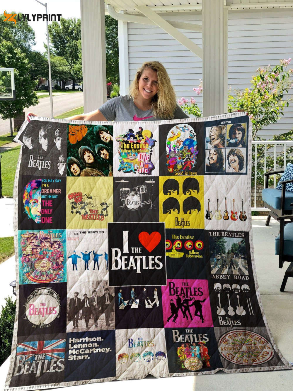 the beatles quilt blanket for fans home decor gift