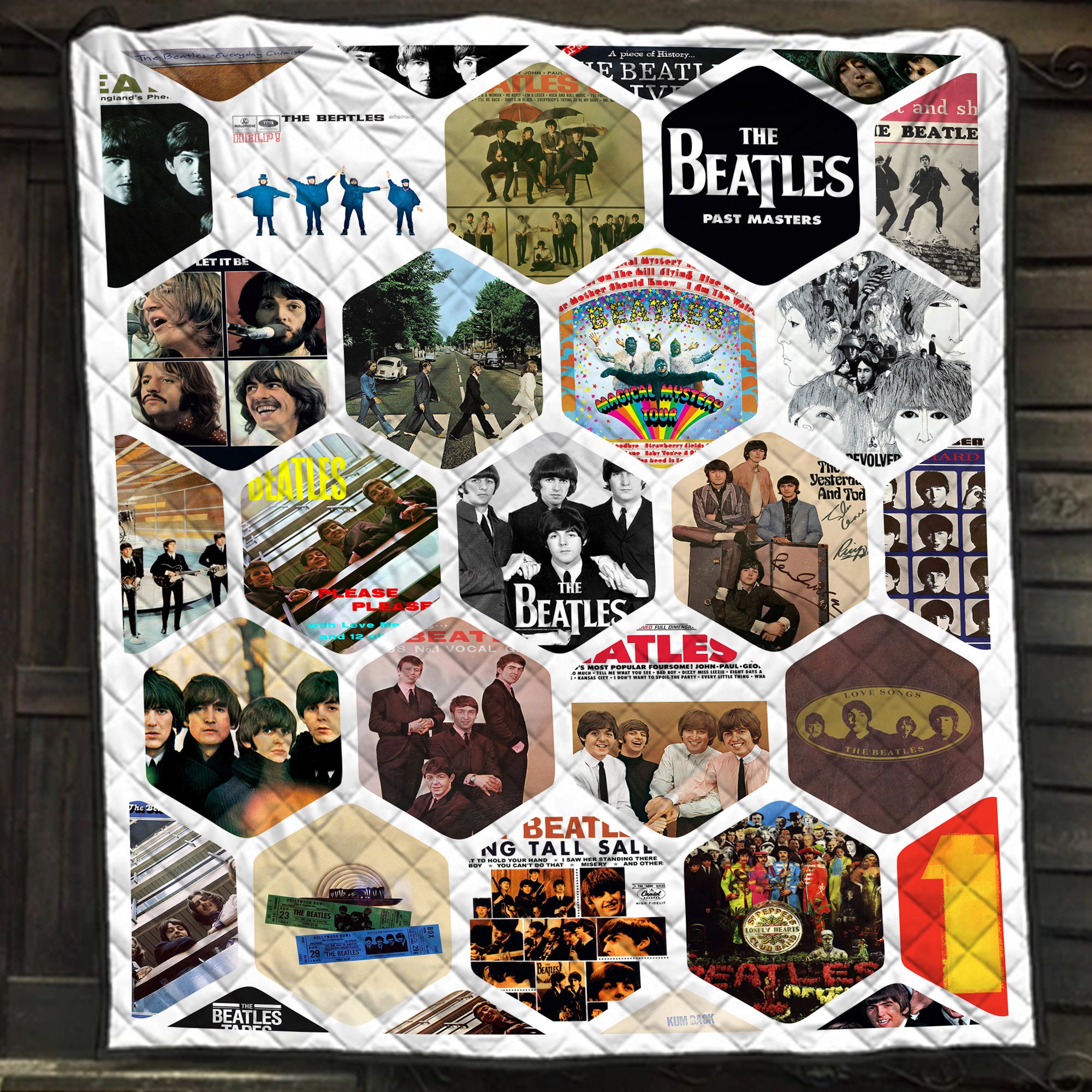 the beatles rock band rock and roll quilt blanket d1ygv