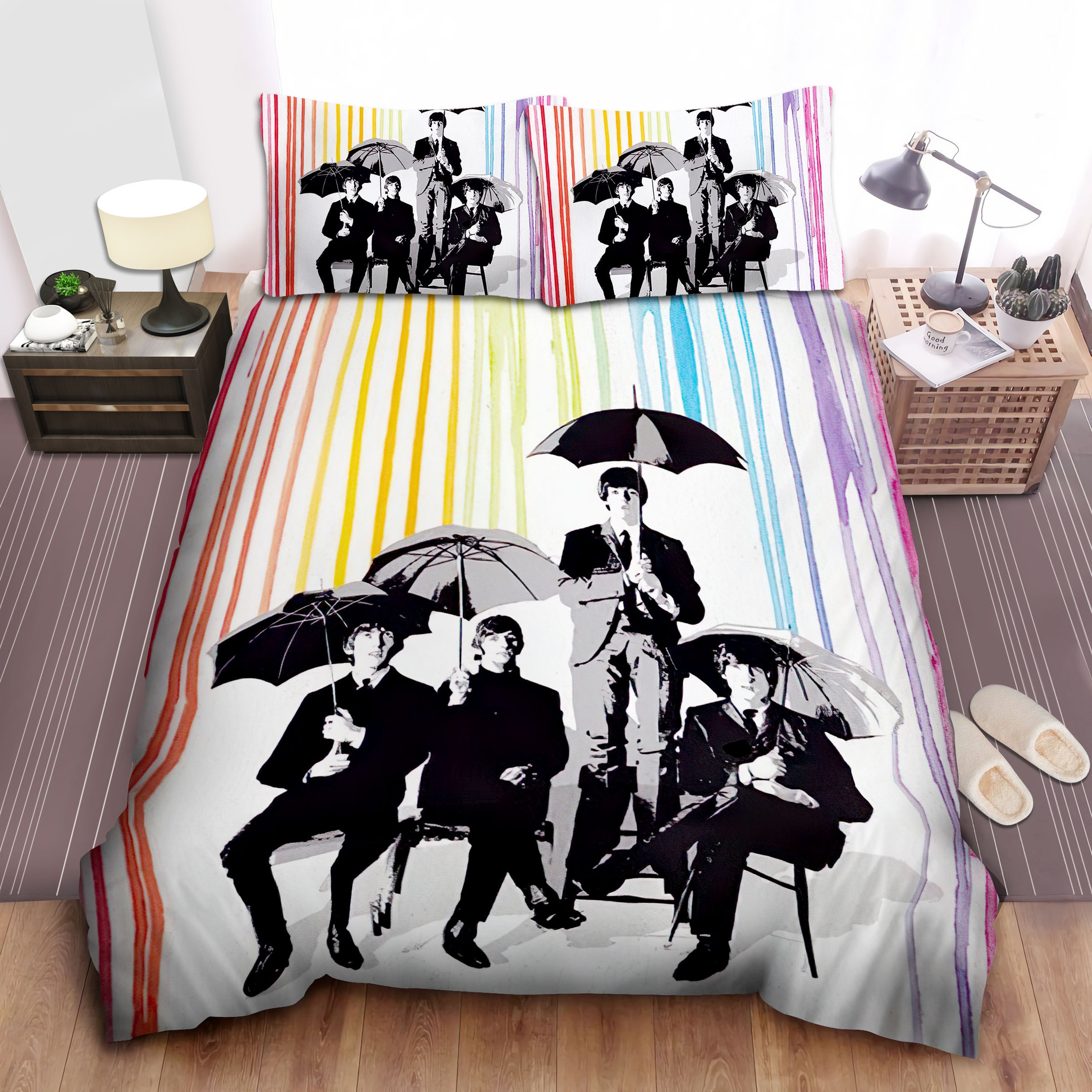 the beatles umbrella fellas under rainbow duvet cover bedroom sets comfortable bedding sets aho69