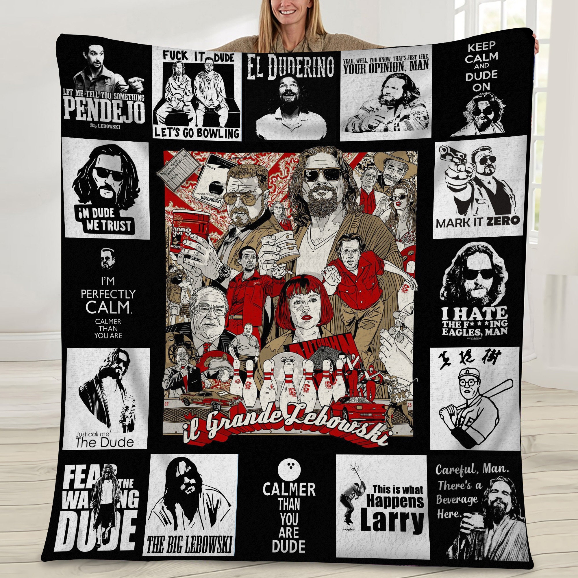 the big lebowski il grande lebowski classic movie blanket pnbs0