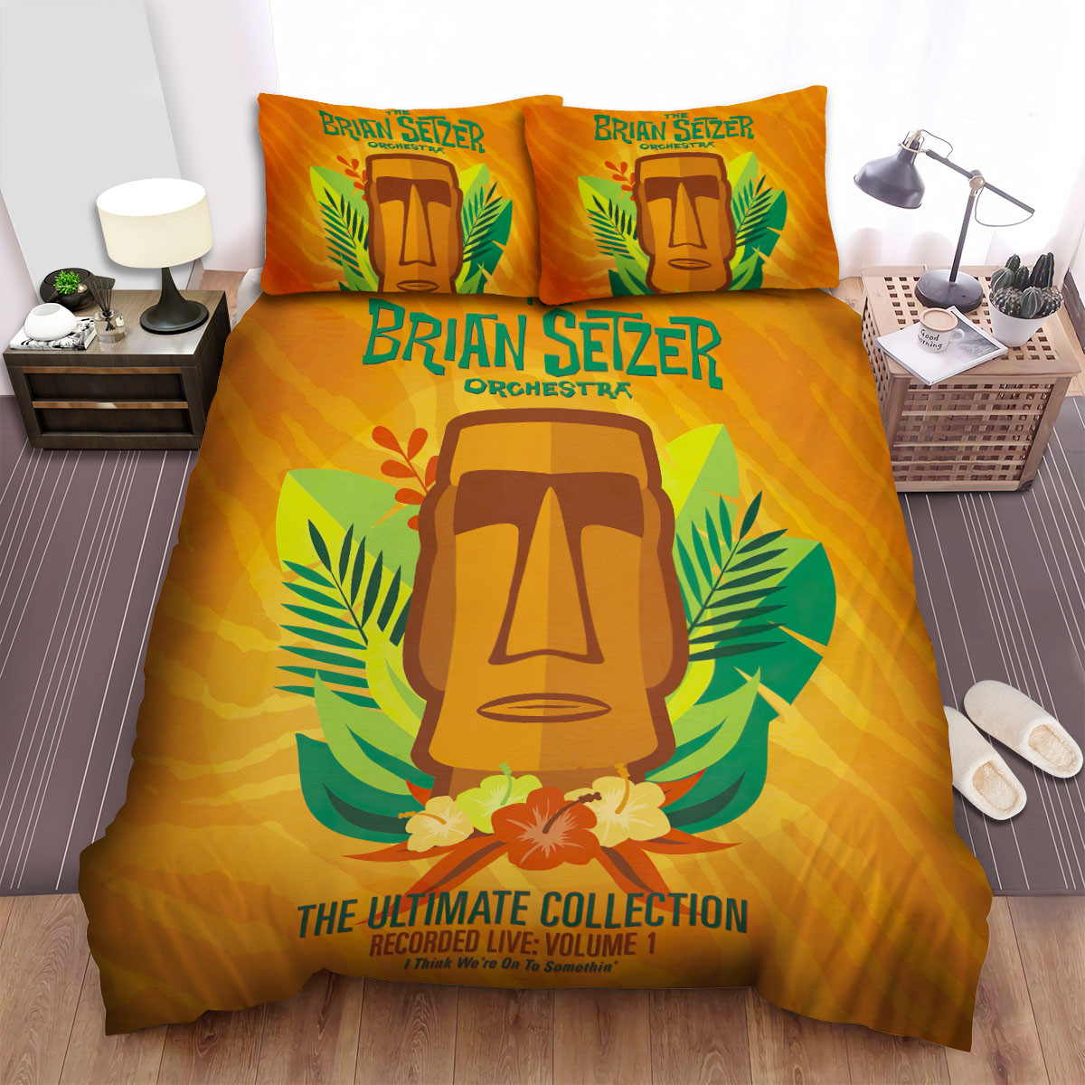 the brian setzer orchestra band the ultimate collection vol1 album cover bed sheets spread comforter duvet cover bedding sets 3p3rx