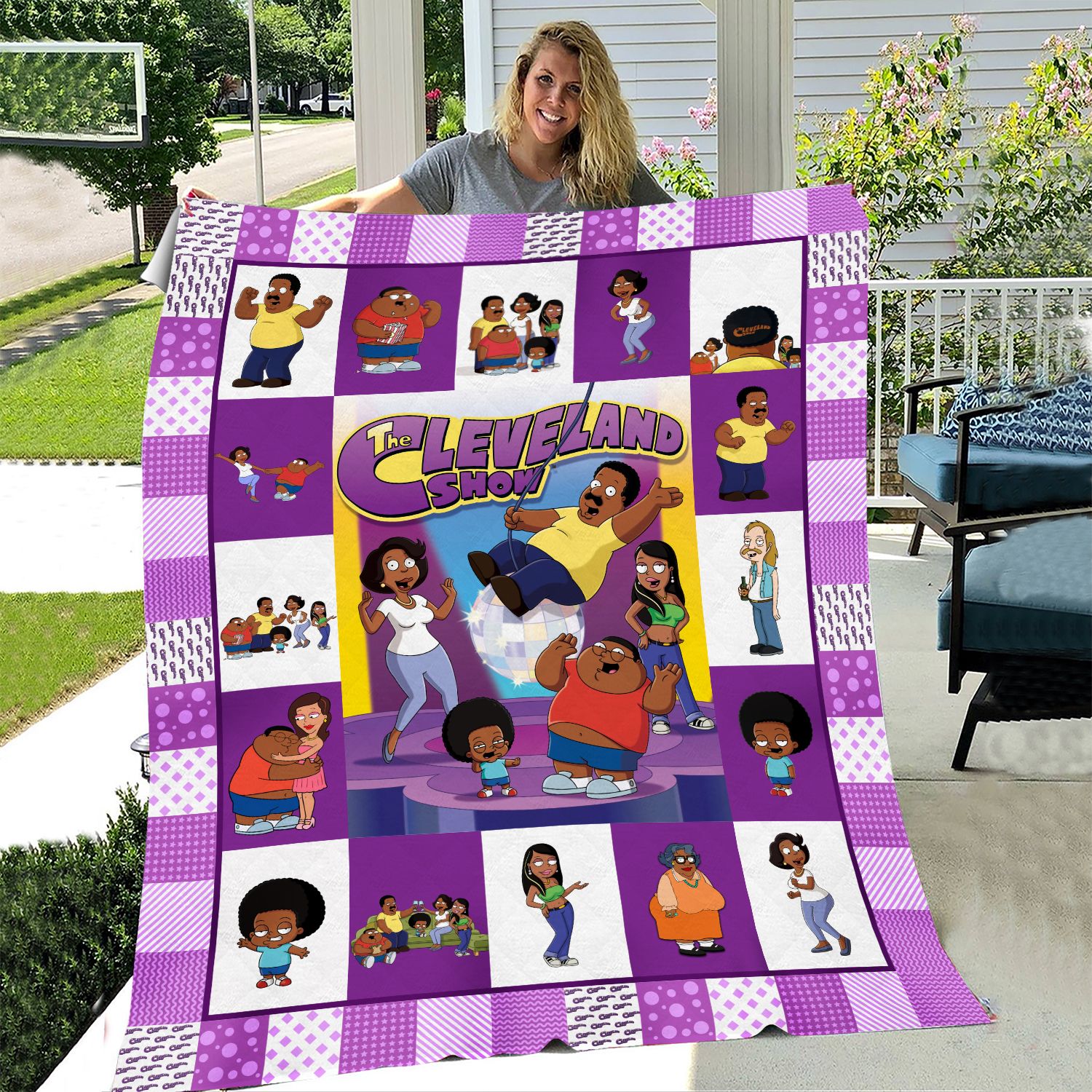 the cleveland show funny throw blanket dmygp