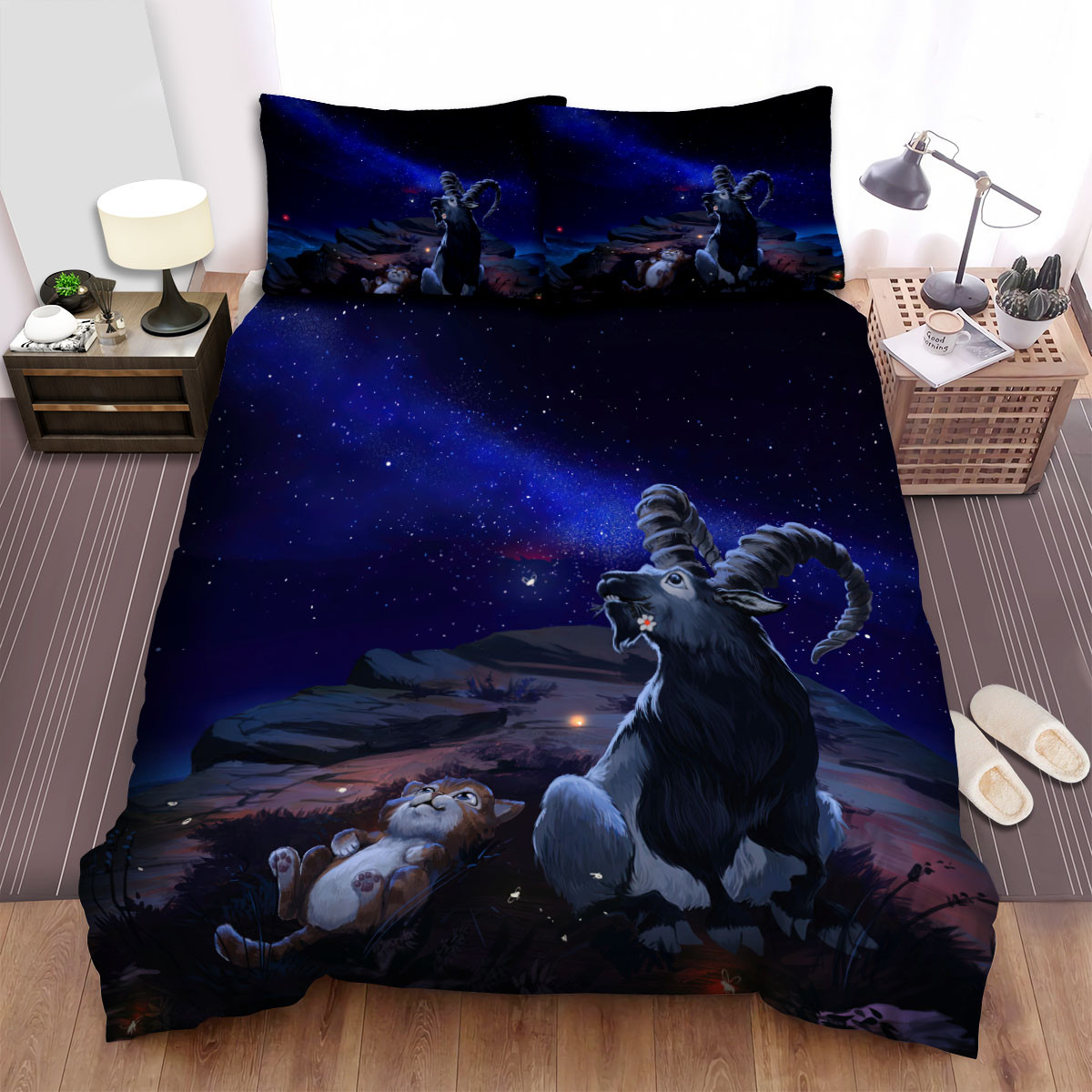 the goat watching stars duvet cover bedroom sets comfortable bedding sets oeouc