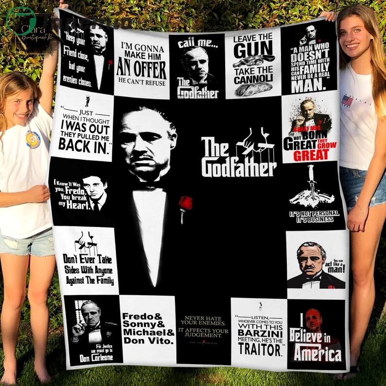 the godfather movies fleece blanket mink sherpa blanket godfather blanket don vito corleone blanket gangstar quilt quilt blanket 20231008020606564