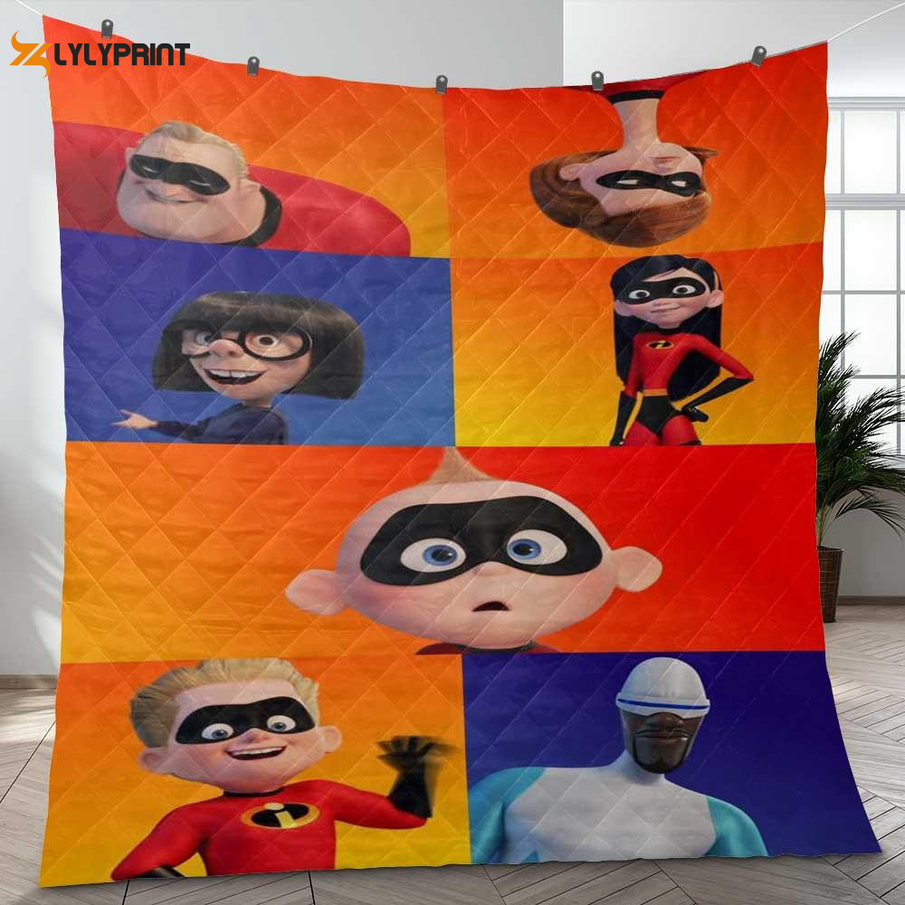 the incredibles superhero film disney gift lover quilt blanket the incredibles quilt blanket