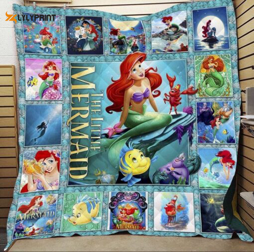 the little mermaid 1 quilt blanket for fans home decor gift