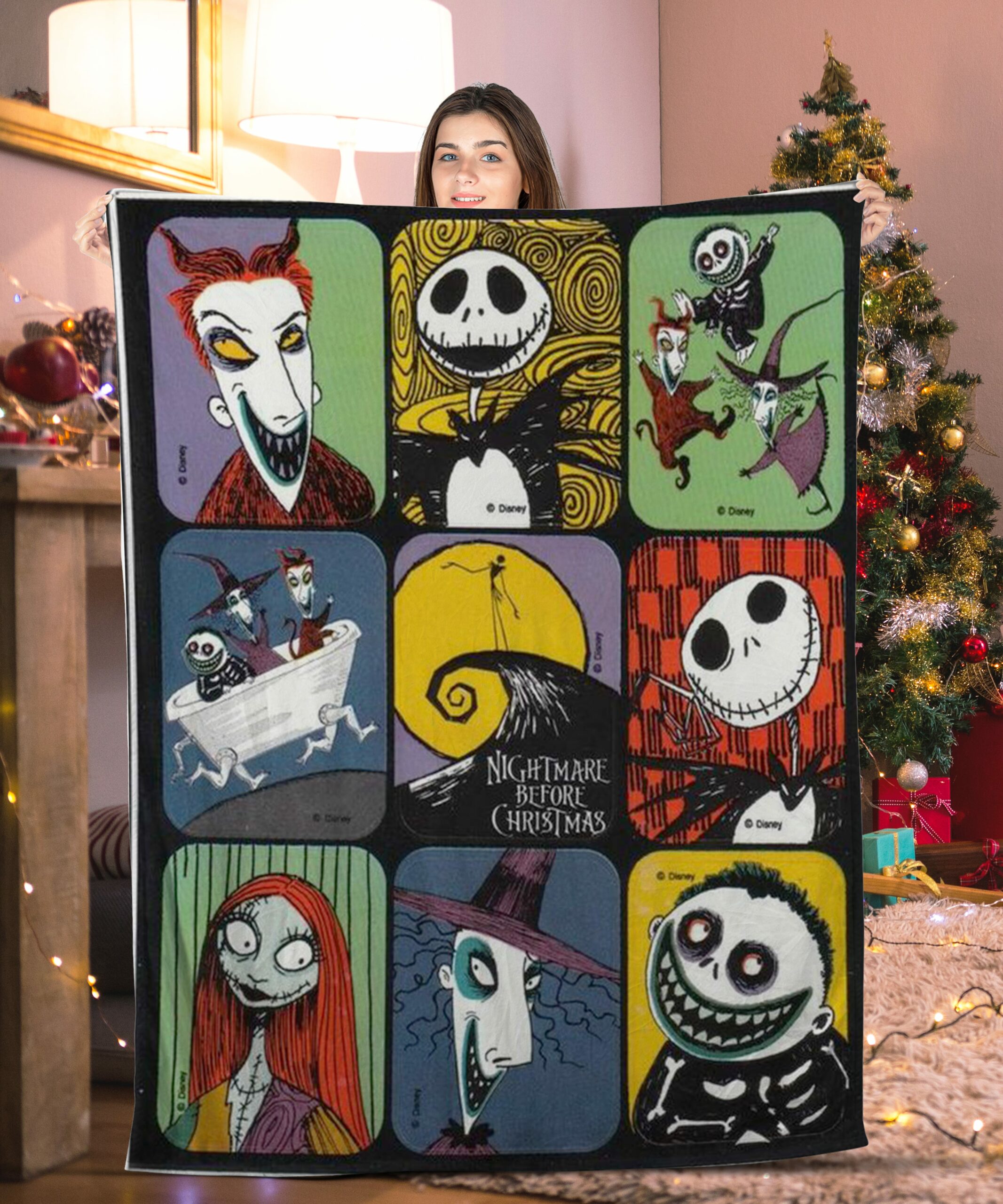 the nightmare before christmas sticker sheet vintage 90s jack skellington blanket sgcdx