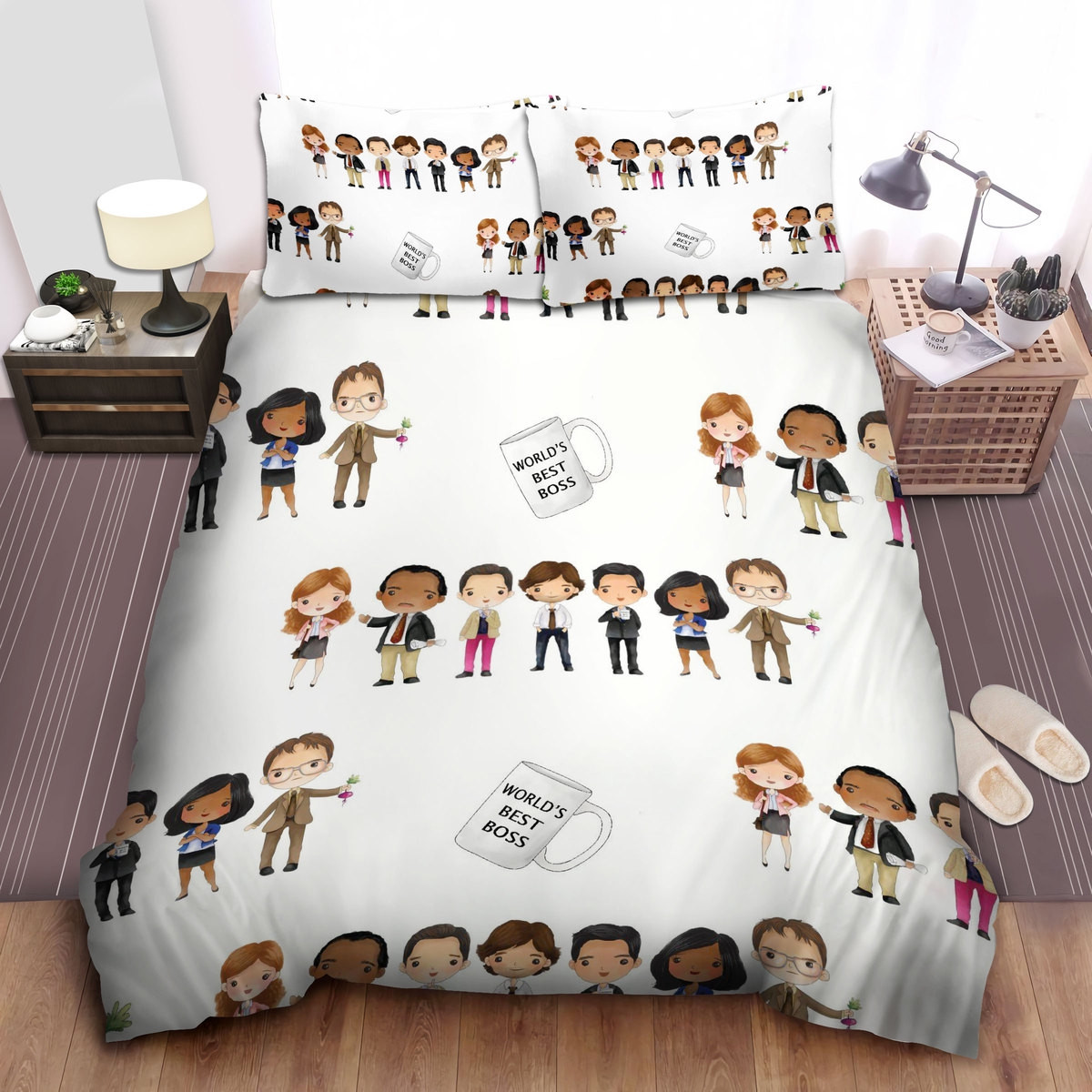 the office best boss from his staffs bed sheets spread comforter duvet cover bedding sets 8wcou